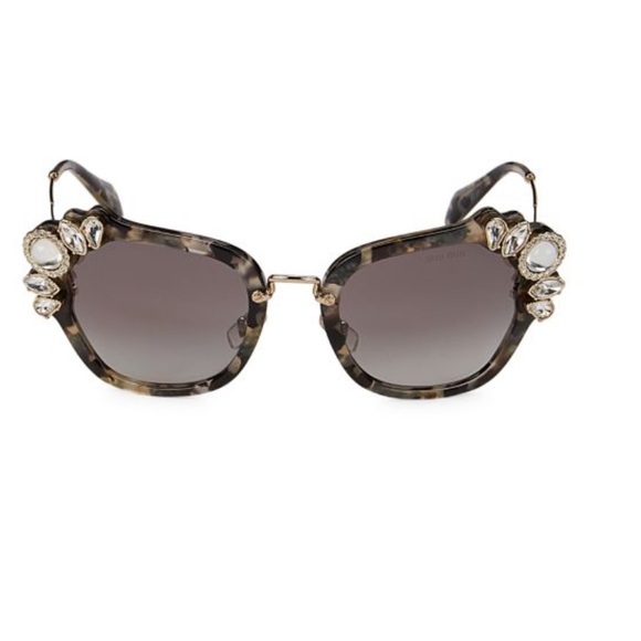 MIU MIU Runaway Jewelled Cat Eye Sunglasses - Picture 1 of 12